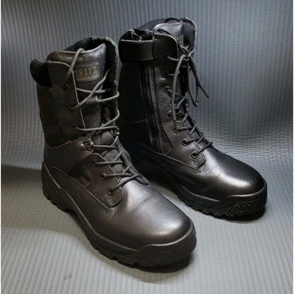 5.11 Tactical ATAC 2.0 8” Side Zip Boots Mens 10 Triple Black-R Combat Police